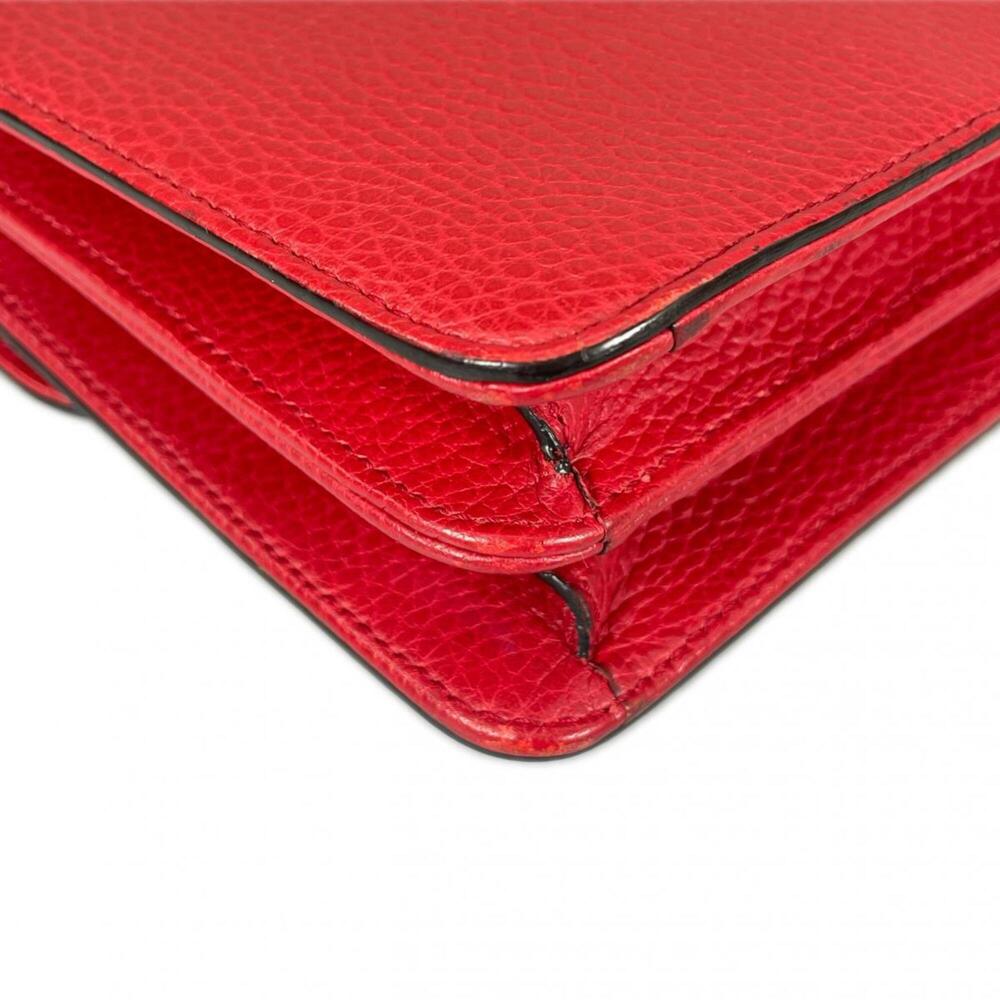 GUCCI Red Leather Shoulder Bag - Picture 8 of 16